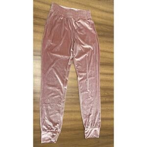 Regina George Cool Mom Y2K Pink Velour Track Pants Pockets Elastic Waist Medium